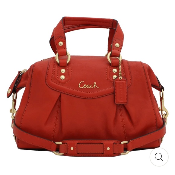 Coach Handbags - Coach Ashley Leather Satchel Cherry Red Vintage Shoulder Bag Leather Purse